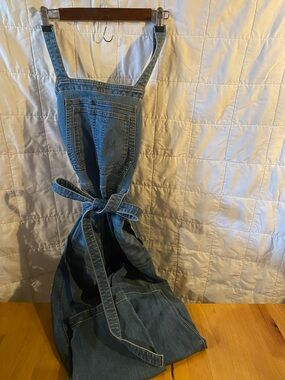 Duluth Trading Co Jean Overalls with cute waist tie!